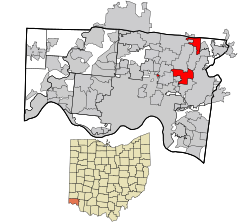Hamilton County Ohio Incorporated and Unincorporated areas Sycamore township highlighted
